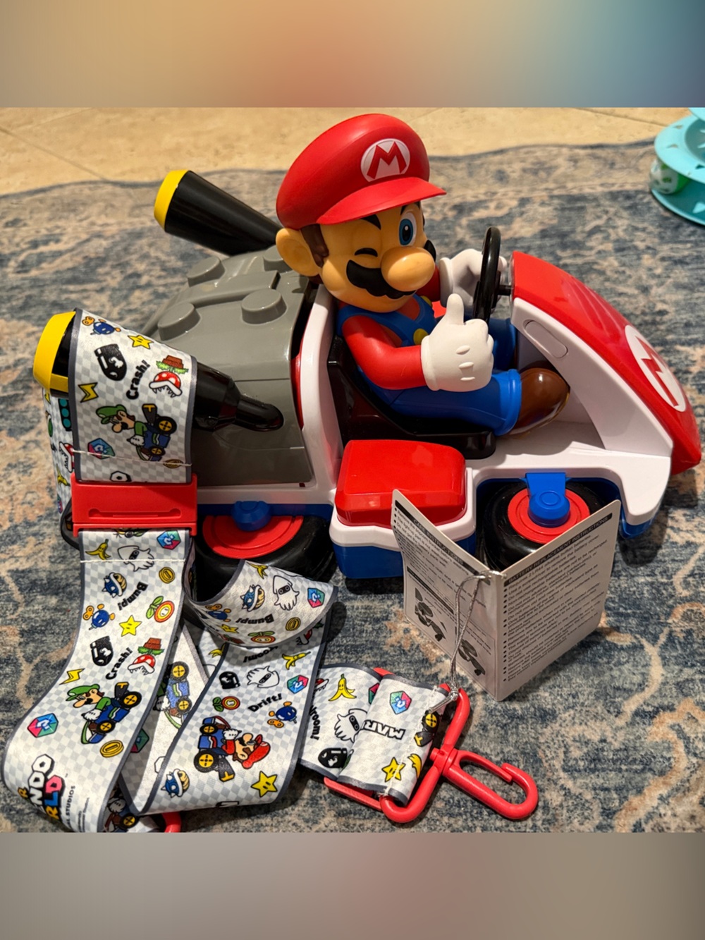 Nintendo Red Blue White Mario Kart Ride-On with Yellow Accents